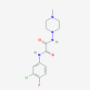 molecular formula C13H16ClFN4O2 B2490847 N'-(3-chloro-4-fluorophenyl)-N-(4-methylpiperazin-1-yl)ethanediamide CAS No. 903078-65-9