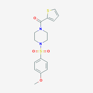 molecular formula C16H18N2O4S2 B249085 1-(4-METHOXYBENZENESULFONYL)-4-(THIOPHENE-2-CARBONYL)PIPERAZINE 