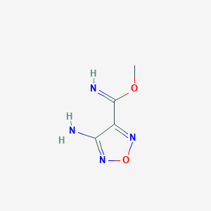 molecular formula C4H6N4O2 B2490891 Methyl 4-amino-1,2,5-oxadiazole-3-carboximidate CAS No. 246048-63-5