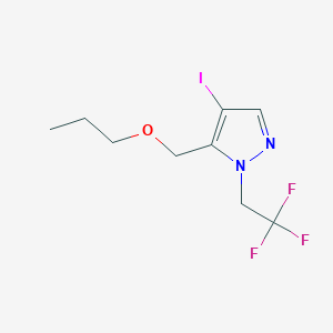 molecular formula C9H12F3IN2O B2490908 4-iodo-5-(propoxymethyl)-1-(2,2,2-trifluoroethyl)-1H-pyrazole CAS No. 1856096-55-3