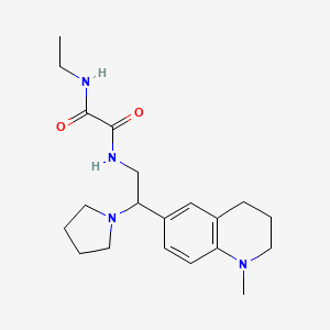 molecular formula C20H30N4O2 B2490925 N-ETHYL-N'-[2-(1-METHYL-1,2,3,4-TETRAHYDROQUINOLIN-6-YL)-2-(PYRROLIDIN-1-YL)ETHYL]ETHANEDIAMIDE CAS No. 922119-82-2