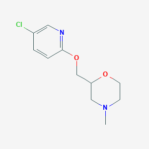 molecular formula C11H15ClN2O2 B2490934 2-{[(5-Chloropyridin-2-yl)oxy]methyl}-4-methylmorpholine CAS No. 2380143-10-0