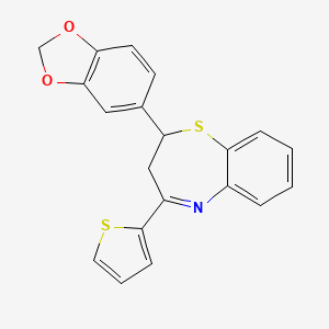 2-(Benzo[d][1,3]dioxol-5-yl)-4-(thiophen-2-yl)-2,3-dihydrobenzo[b][1,4]thiazepine