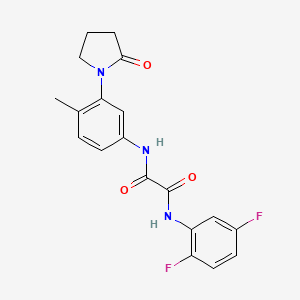 molecular formula C19H17F2N3O3 B2490941 N'-(2,5-difluorophenyl)-N-[4-methyl-3-(2-oxopyrrolidin-1-yl)phenyl]ethanediamide CAS No. 942012-52-4
