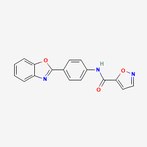 molecular formula C17H11N3O3 B2490953 N-[4-(1,3-benzoxazol-2-yl)phenyl]-1,2-oxazole-5-carboxamide CAS No. 941957-48-8