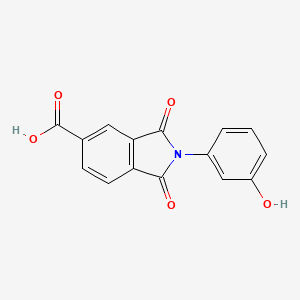 molecular formula C15H9NO5 B2490969 2-(3-Hydroxyphenyl)-1,3-dioxoisoindoline-5-carboxylic acid CAS No. 82811-05-0