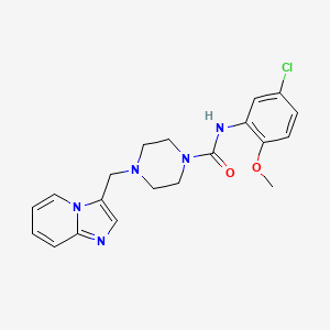 molecular formula C20H22ClN5O2 B2490990 N-(5-chloro-2-methoxyphenyl)-4-(imidazo[1,2-a]pyridin-3-ylmethyl)piperazine-1-carboxamide CAS No. 1421505-06-7