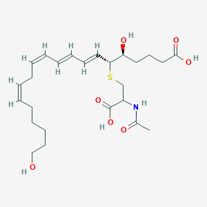 molecular formula C25H39NO7S B024910 20-Hydroxy-N-acetylleukotriene E4 CAS No. 107701-63-3
