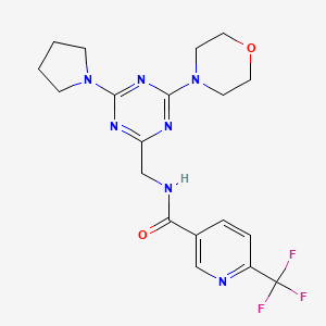 N-((4-morpholino-6-(pyrrolidin-1-yl)-1,3,5-triazin-2-yl)methyl)-6-(trifluoromethyl)nicotinamide