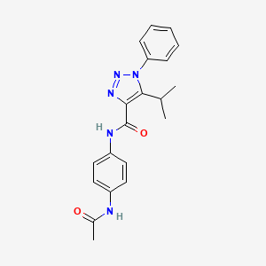 molecular formula C20H21N5O2 B2491103 N-(4-acetamidophenyl)-1-phenyl-5-(propan-2-yl)-1H-1,2,3-triazole-4-carboxamide CAS No. 954816-95-6