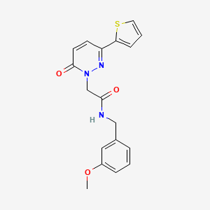 molecular formula C18H17N3O3S B2491137 N-[(3-methoxyphenyl)methyl]-2-[6-oxo-3-(thiophen-2-yl)-1,6-dihydropyridazin-1-yl]acetamide CAS No. 899946-39-5