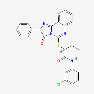 molecular formula C26H21ClN4O2S B2491143 N-(3-chlorophenyl)-2-((3-oxo-2-phenyl-2,3-dihydroimidazo[1,2-c]quinazolin-5-yl)thio)butanamide CAS No. 1189474-03-0