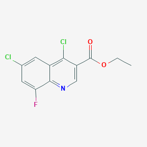molecular formula C12H8Cl2FNO2 B2491173 ethyl 4,6-dichloro-8-fluoroquinoline-3-carboxylate CAS No. 338795-17-8