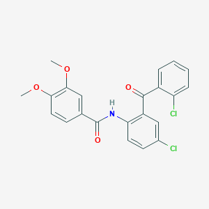molecular formula C22H17Cl2NO4 B2491177 N-[4-chloro-2-(2-chlorobenzoyl)phenyl]-3,4-dimethoxybenzamide CAS No. 330190-49-3