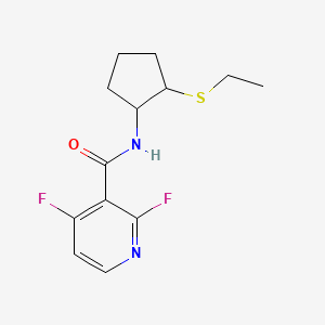 molecular formula C13H16F2N2OS B2491200 N-[2-(ethylsulfanyl)cyclopentyl]-2,4-difluoropyridine-3-carboxamide CAS No. 2094267-32-8