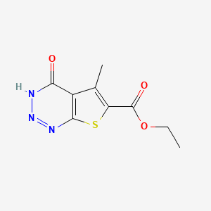 molecular formula C9H9N3O3S B2491233 Ethyl 5-methyl-4-oxo-3,4-dihydrothieno[2,3-d][1,2,3]triazine-6-carboxylate CAS No. 874623-34-4
