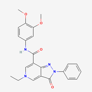 molecular formula C23H22N4O4 B2491236 N-(3,4-dimethoxyphenyl)-5-ethyl-3-oxo-2-phenyl-2H,3H,5H-pyrazolo[4,3-c]pyridine-7-carboxamide CAS No. 921881-04-1