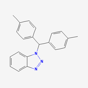 molecular formula C21H19N3 B2491243 1-[Bis(4-methylphenyl)methyl]-1H-1,2,3-benzotriazole CAS No. 182057-43-8