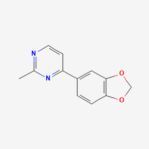 molecular formula C12H10N2O2 B2491252 4-(1,3-Benzodioxol-5-yl)-2-methylpyrimidine CAS No. 439108-53-9