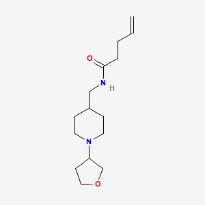 molecular formula C15H26N2O2 B2491255 N-{[1-(oxolan-3-yl)piperidin-4-yl]methyl}pent-4-enamide CAS No. 2097920-18-6