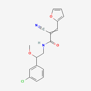 molecular formula C17H15ClN2O3 B2491269 N-[2-(3-chlorophenyl)-2-methoxyethyl]-2-cyano-3-(furan-2-yl)prop-2-enamide CAS No. 1428114-34-4
