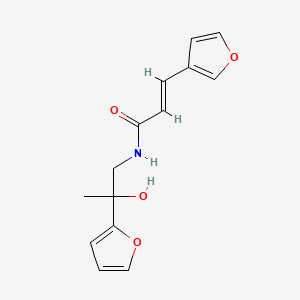 molecular formula C14H15NO4 B2491299 (2E)-N-[2-(furan-2-yl)-2-hydroxypropyl]-3-(furan-3-yl)prop-2-enamide CAS No. 1798975-22-0