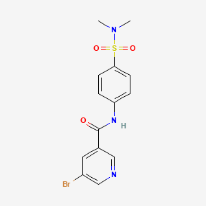 molecular formula C14H14BrN3O3S B2491307 5-bromo-N-[4-(dimethylsulfamoyl)phenyl]pyridine-3-carboxamide CAS No. 713502-95-5