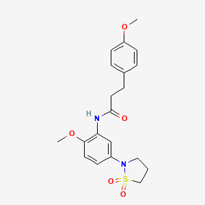 molecular formula C20H24N2O5S B2491348 N-(5-(1,1-dioxidoisothiazolidin-2-yl)-2-methoxyphenyl)-3-(4-methoxyphenyl)propanamide CAS No. 946343-93-7
