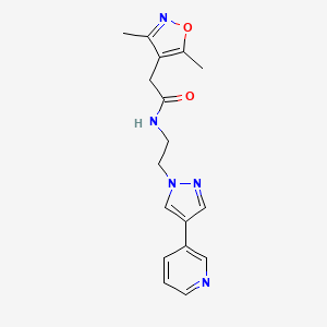 2-(3,5-dimethyl-1,2-oxazol-4-yl)-N-{2-[4-(pyridin-3-yl)-1H-pyrazol-1-yl]ethyl}acetamide