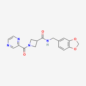 N-(benzo[d][1,3]dioxol-5-ylmethyl)-1-(pyrazine-2-carbonyl)azetidine-3-carboxamide