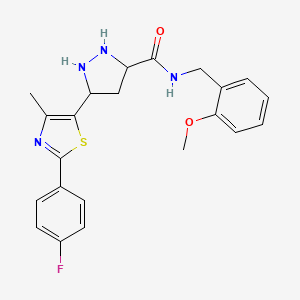 5-[2-(4-fluorophenyl)-4-methyl-1,3-thiazol-5-yl]-N-[(2-methoxyphenyl)methyl]pyrazolidine-3-carboxamide