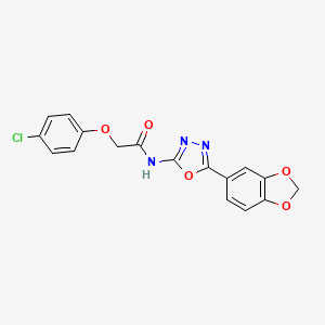 molecular formula C17H12ClN3O5 B2491375 N-(5-(benzo[d][1,3]dioxol-5-yl)-1,3,4-oxadiazol-2-yl)-2-(4-chlorophenoxy)acetamide CAS No. 921899-78-7