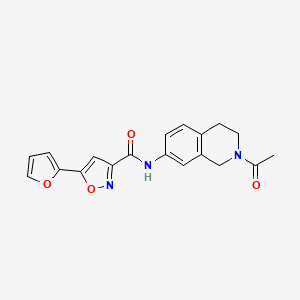 molecular formula C19H17N3O4 B2491390 N-(2-acetyl-1,2,3,4-tetrahydroisoquinolin-7-yl)-5-(furan-2-yl)-1,2-oxazole-3-carboxamide CAS No. 1251710-34-5