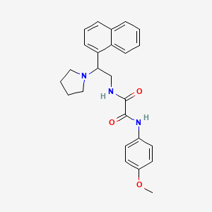 molecular formula C25H27N3O3 B2491395 N'-(4-methoxyphenyl)-N-[2-(naphthalen-1-yl)-2-(pyrrolidin-1-yl)ethyl]ethanediamide CAS No. 941996-38-9