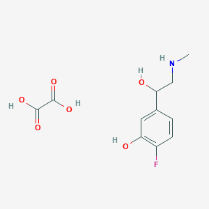 molecular formula C11H14FNO6 B024914 2-Fluoro-5-[1-hydroxy-2-(methylamino)ethyl]phenol;oxalic acid CAS No. 109672-73-3