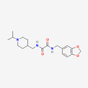 molecular formula C19H27N3O4 B2491440 N-[(2H-1,3-benzodioxol-5-yl)methyl]-N'-{[1-(propan-2-yl)piperidin-4-yl]methyl}ethanediamide CAS No. 946382-62-3