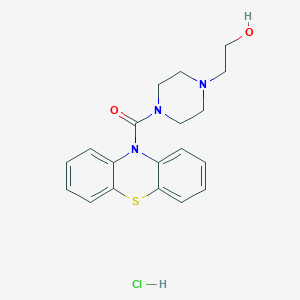 molecular formula C19H22ClN3O2S B024915 1-Piperazineethanol, 4-(phenothiazin-10-ylcarbonyl)-, hydrochloride CAS No. 102233-26-1