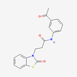 molecular formula C18H16N2O3S B2491504 N-(3-acetylphenyl)-3-(2-oxo-2,3-dihydro-1,3-benzothiazol-3-yl)propanamide CAS No. 851989-99-6