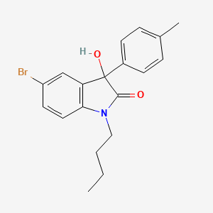 molecular formula C19H20BrNO2 B2491506 5-Bromo-1-butyl-3-hydroxy-3-(4-methylphenyl)indol-2-one CAS No. 866008-00-6