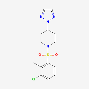 molecular formula C14H17ClN4O2S B2491515 1-((3-chloro-2-methylphenyl)sulfonyl)-4-(2H-1,2,3-triazol-2-yl)piperidine CAS No. 2034432-14-7