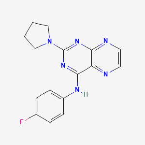 N-(4-fluorophenyl)-2-(pyrrolidin-1-yl)pteridin-4-amine
