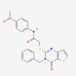 N-(4-acetylphenyl)-2-[(3-benzyl-4-oxo-3,4-dihydrothieno[3,2-d]pyrimidin-2-yl)sulfanyl]acetamide