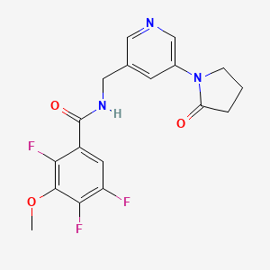 2,4,5-trifluoro-3-methoxy-N-((5-(2-oxopyrrolidin-1-yl)pyridin-3-yl)methyl)benzamide