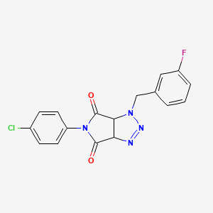 molecular formula C17H12ClFN4O2 B2491562 5-(4-chlorophenyl)-1-[(3-fluorophenyl)methyl]-1H,3aH,4H,5H,6H,6aH-pyrrolo[3,4-d][1,2,3]triazole-4,6-dione CAS No. 1008273-73-1
