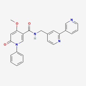 molecular formula C24H20N4O3 B2491566 N-([2,3'-bipyridin]-4-ylmethyl)-4-methoxy-6-oxo-1-phenyl-1,6-dihydropyridine-3-carboxamide CAS No. 2034562-17-7
