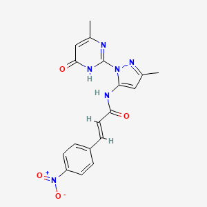 (E)-N-(3-methyl-1-(4-methyl-6-oxo-1,6-dihydropyrimidin-2-yl)-1H-pyrazol-5-yl)-3-(4-nitrophenyl)acrylamide