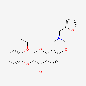 3-(2-ethoxyphenoxy)-9-(furan-2-ylmethyl)-9,10-dihydrochromeno[8,7-e][1,3]oxazin-4(8H)-one