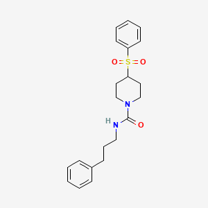 N-(3-phenylpropyl)-4-(phenylsulfonyl)piperidine-1-carboxamide