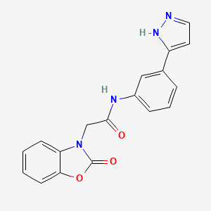 N-(3-(1H-pyrazol-3-yl)phenyl)-2-(2-oxobenzo[d]oxazol-3(2H)-yl)acetamide