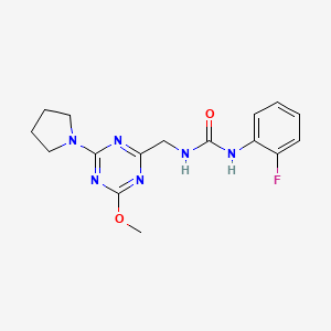1-(2-Fluorophenyl)-3-((4-methoxy-6-(pyrrolidin-1-yl)-1,3,5-triazin-2-yl)methyl)urea